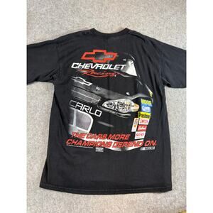 VTG 90s Chevrolet Racing Shirt Mens Large Black Monte Carlo NASCAR Graphic Tee